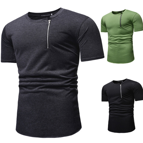 Férfi alkalmi póló három színben, cipzárral