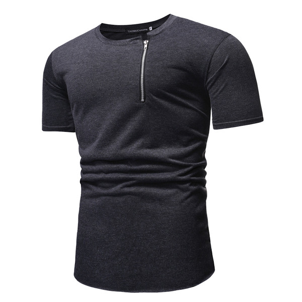 Férfi alkalmi póló három színben, cipzárral