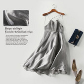 Stílusos női ruha vékony pántokkal, ezüst színben