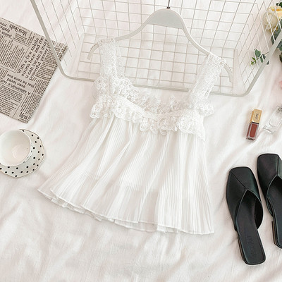 Maieu modern de damă cu bretele din dantelă