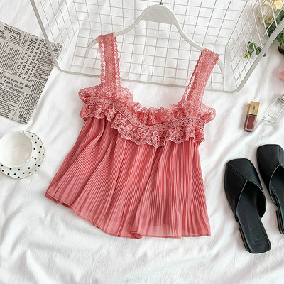 Maieu modern de damă cu bretele din dantelă