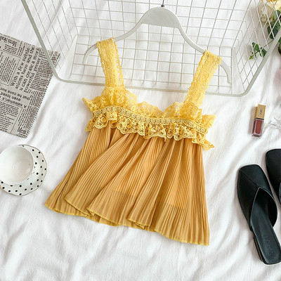 Maieu modern de damă cu bretele din dantelă