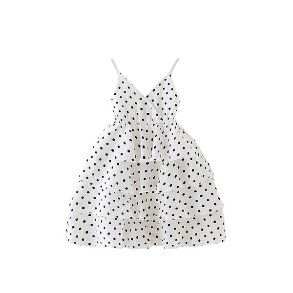 Stílusos gyerekruha két színben V-nyakkal és vékony pántokkal