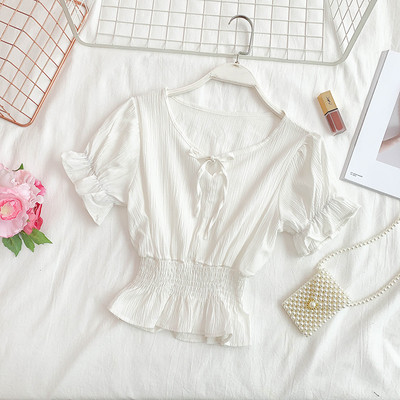 Bluză de damă elegantă cu decolteu în V și decor cu perle