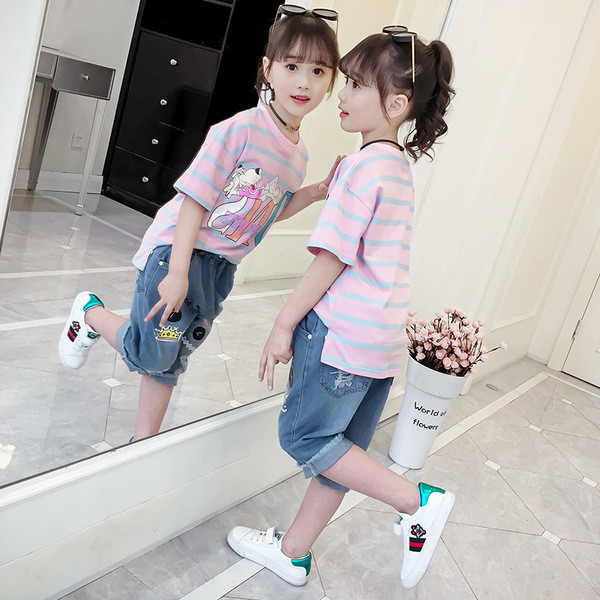 Modern gyerekpóló lányoknak fehér és rózsaszín színben