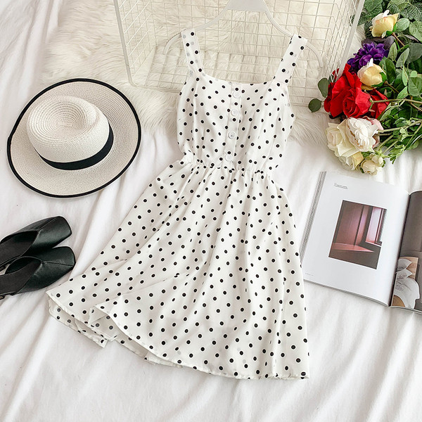 Női nyári pöttyös ruha többféle színben