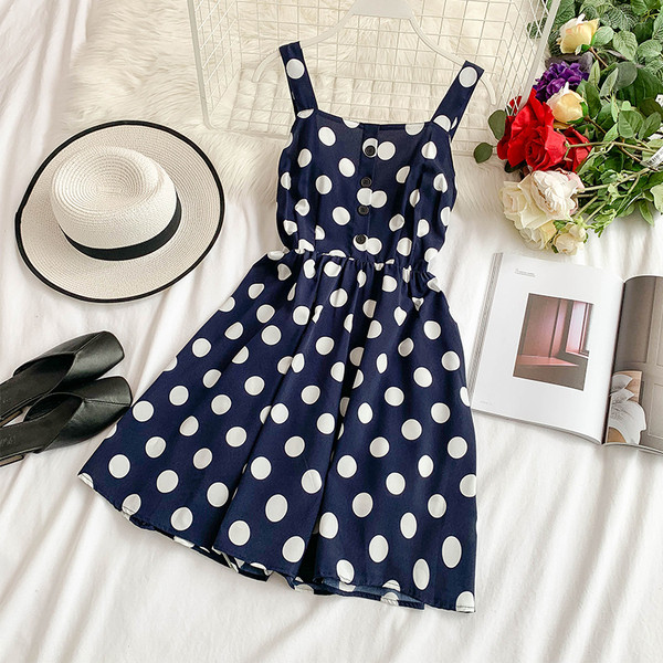 Női nyári pöttyös ruha többféle színben