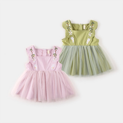 Стилна детска рокля за момичета в два цвята
