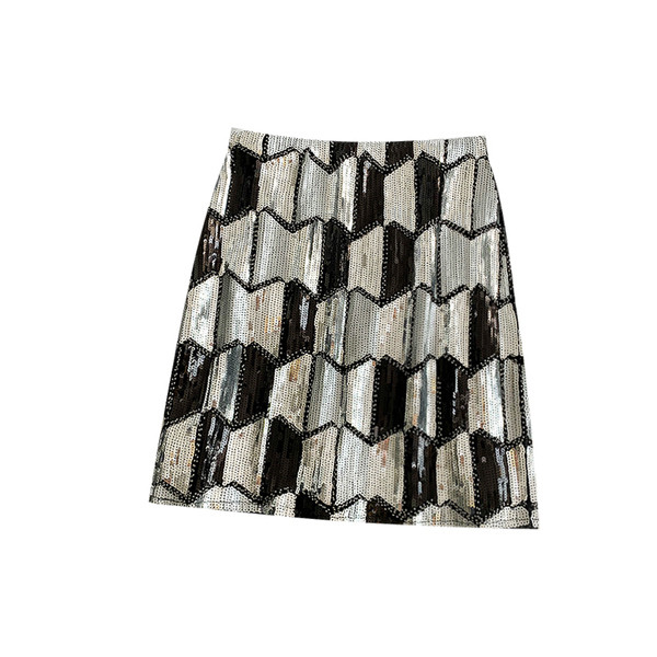 Stílusos női szoknya magas derékkal és flitterekkel, két színben