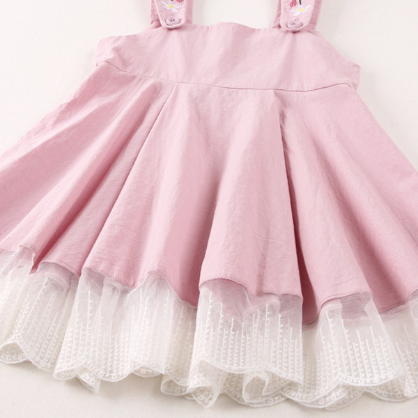 Modern gyerekruha szürke és rózsaszín pántokkal