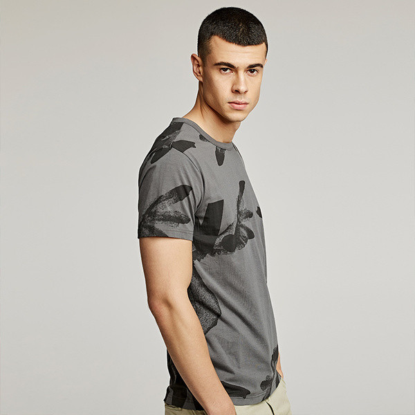 Alkalmi férfi rövid ujjú póló szürke színben