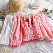 Modern női blúz több színben hímzéssel