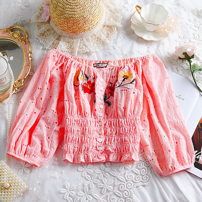 Modern női blúz több színben hímzéssel