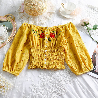 Modern női blúz több színben hímzéssel