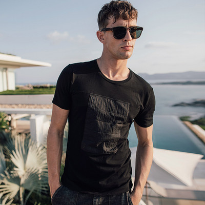 Tricou casual barbatesc de culoare neagra