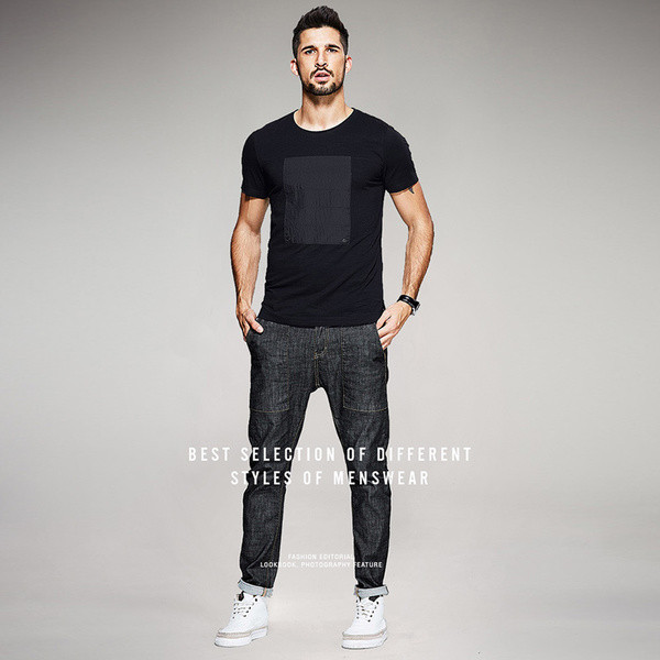 Tricou casual barbatesc de culoare neagra