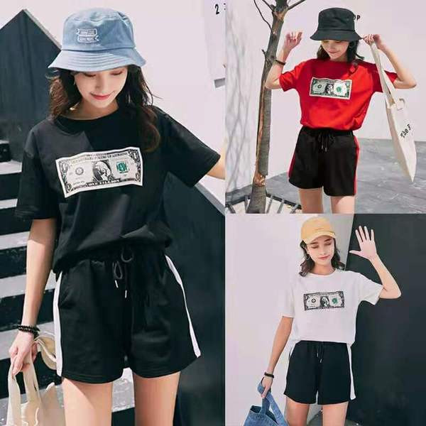 Napi, két részből álló női szett piros, fehér és fekete színben