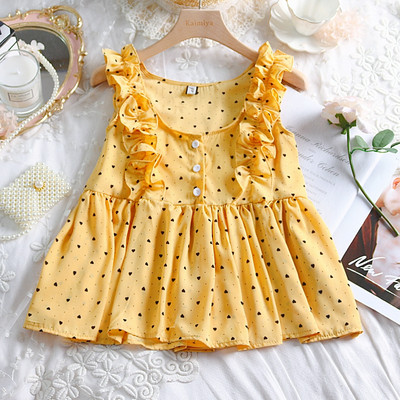 Modern női felső, négy színű pöttyök gombokkal