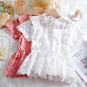 Μοντέρνα μπλούζα με κοντό μανίκι και δαντέλα σε τρία χρώματα