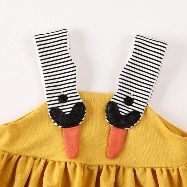 Sárga pántos babaruha lányoknak