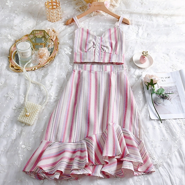 Modern női kétrészes szett, két színben