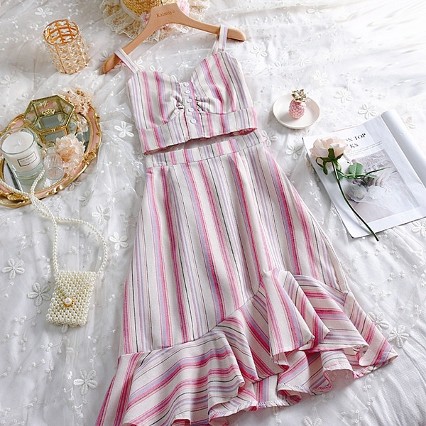 Modern női kétrészes szett, két színben