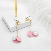 Cercei de dama in trei culori cu perle decorative