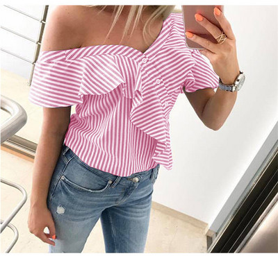 Stílusos női blúz rövid ujjal és gombokkal több színben