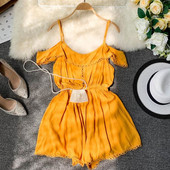 Modern női overall vékony pántokkal, különböző színekben