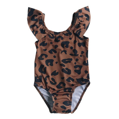 Modern, leopárdmintás gyermek fürdőruha lányoknak
