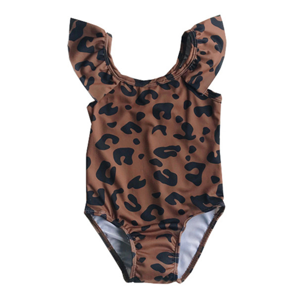 Modern, leopárdmintás gyermek fürdőruha lányoknak