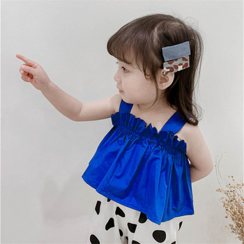 Модерен детски потник за момичета в син цвят