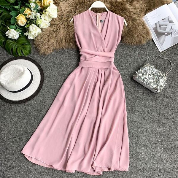 Rochie eleganta de dama cu decolteu in V in mai multe culori