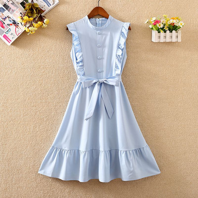 Modern női ruha gombokkal és szalaggal több színben