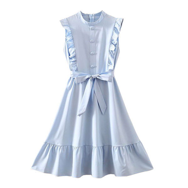 Modern női ruha gombokkal és szalaggal több színben