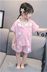 Nyári gyerek pizsama lányoknak két részben több színben
