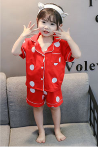 Nyári gyerek pizsama lányoknak két részben több színben