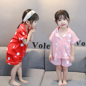 Детска лятна пижама за момичета от две части в няколко цвята