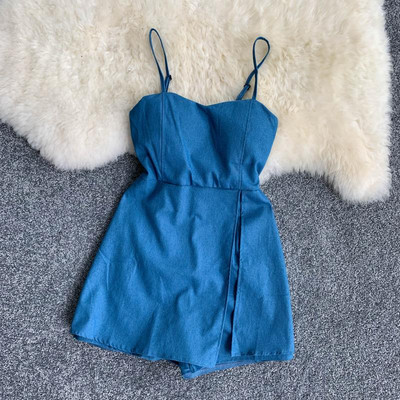 Дамски гащеризон с тънки презрамки в два цвята 