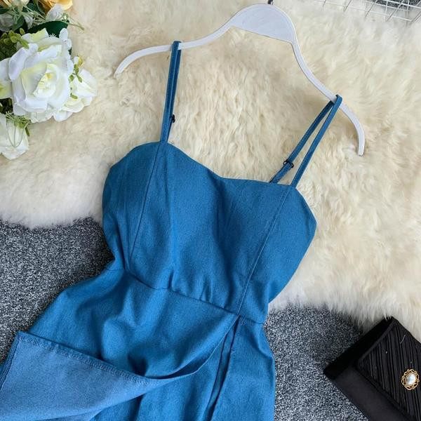 Дамски гащеризон с тънки презрамки в два цвята 