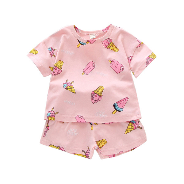 Modern gyerek pizsama lányoknak rózsaszín és kék mintával