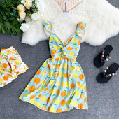 Stílusos női nyári ruha színes rátéttel, két színben