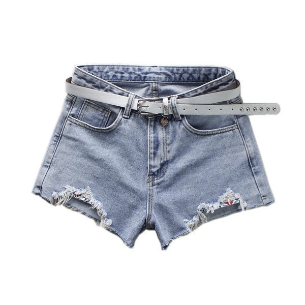Lezser női rövidnadrág szakadt motívumokkal, magas derékkal