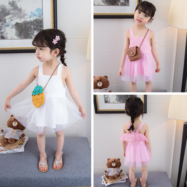 Modern gyerekruha lányoknak fehér és rózsaszín 3D díszítéssel