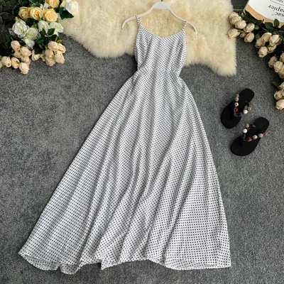 Rochie lunga de dama cu bretele subtiri in mai multe culori