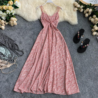 Rochie lunga de dama cu bretele subtiri in mai multe culori