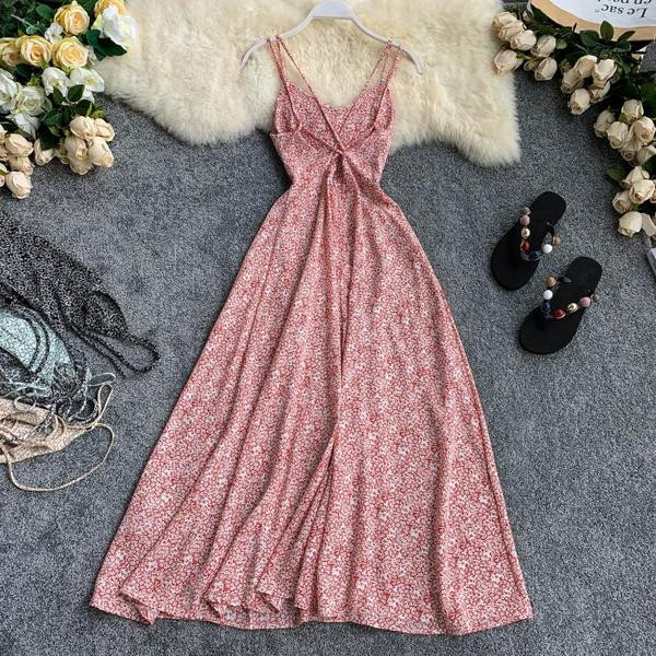 Rochie lunga de dama cu bretele subtiri in mai multe culori