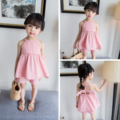 Set de zi cu zi pentru fete, inclusiv un maiou cu decor 3D și pantaloni scurți roz