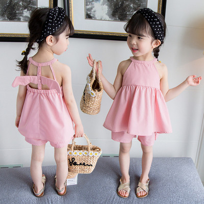 Set de zi cu zi pentru fete, inclusiv un maiou cu decor 3D și pantaloni scurți roz