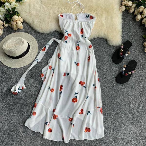 Rochie de vara de dama eleganta model asimetric in doua culori